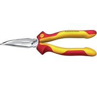 Wiha Alicates de boca semi-redonda Professional electric con filo de corte, con forma curvada, aprox. 40° 200 mm, 8" (26729)