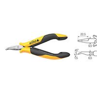 Wiha Alicates de boca semi-redonda Professional ESD con forma curvada, aprox. 45° 120 mm (27439)