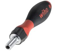 Wiha Destornillador de carraca SoftFinish, 1/4 pulg., 72 dientes, soporte magnético (47169)