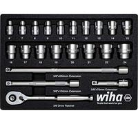 Wiha - Juego de 23 vasos de 3/8" Dr. 12PT, métrico