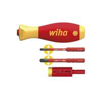 Wiha Juego de adaptadores de par de apriete easyTorque electric 2,0 Nm con soporte slimVario® y slimBits SL/PZ, de 4 unid. (41477)