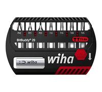 Wiha Juego de bits BitBuddy®, bits en TY de 29 mm Phillips, Pozidriv, TORX®, de 9 unid. de 1/4" C6,3 (42138)