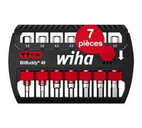 Wiha Juego de bits BitBuddy®, bits en TY de 49 mm hexagonales, de 8 unid. de 1/4" E6,3 (42114)