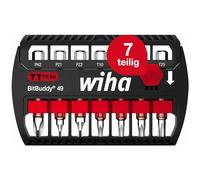 Wiha Juego de bits BitBuddy®, bits en TY de 49 mm Phillips, Pozidriv, TORX®, de 8 unid. de 1/4" E6,3 (42117)