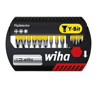 Wiha Juego de bits FlipSelector, bits en Y de 25 mm Phillips, Pozidriv, TORX®, de 14 unid. de 1/4" C6,3 (41827)