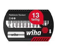 Wiha Juego de bits FlipSelector Standard de 25 mm Phillips, Pozidriv, TORX®, de 14 unid. de 1/4" C6,3 (39040)