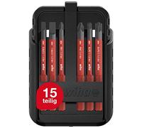 Wiha Juego de bits slimBit electric – 15 un. ranurados, Phillips, Pozidriv, TORX, con clip