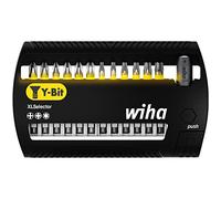 Wiha Juego de bits XLSelector, bits en Y de 50 mm Phillips, Pozidriv, TORX®, de 14 unid. de 1/4" E6,3 (41834)