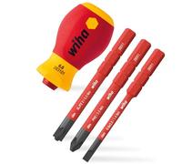Wiha Juego de destornilladores con portabits electric slimVario® Stubby de 4 unid con slimBits (41230)