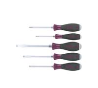 Wiha Juego de destornilladores MicroFinish ranurado, Phillips, con varilla hexagonal continua y plancha de acero maciza, de 5 unid. (29138)