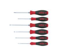 Wiha Juego de destornilladores SoftFinish® ranurados, Phillips, de 6 unid., con prolongación hexagonal (21248)