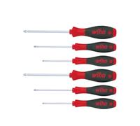 Wiha Juego de destornilladores SoftFinish® ranurados, Phillips, Pozidriv, de 6 unid. (26146)