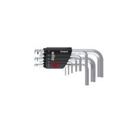 Wiha Juego de llaves Allen Compact 40410 – 10 unid. con cabeza esférica, cromado mate