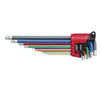 Wiha Juego de llaves Allen ErgoStar 41483, 10 unid., cabeza esférica hexagonal, colores luminosos