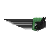WIHA Juego de llaves Allen en soporte ErgoStar TORX® con cabeza esférica, de 14 unid., acabado en oxidación negra (36487)