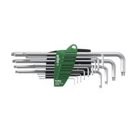 Wiha 39104, juego de llaves Torx, T10, T15, T20, T25, T27, T30, T40, T45, T5, T6, T7, T8, T9, color plateado, acero cromo vanadio, plástico, 481 g