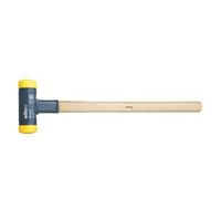 Wiha Martillo de cara blanda sin contragolpeo semiduro con mango de madera Hickory, cabezal redondo 45, 380 mm (02096)
