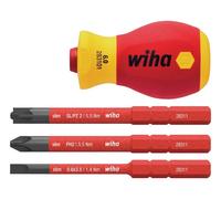 Wiha Softfinish Eléctrico Delgado Stubby Screwdriver Set, 4 Piezas WHA41230
