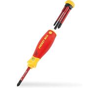 Wiha Destornillador PocketMax VDE con cargador de puntas Ph/Pz/Sl 4 piezas Rojo