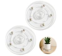 wilcractk 2 Plato Giratorio Acrílico Lazy Susan, Bandeja Transparente Organizador Cocina Nevera, Práctico Rotativo para Especias, Postres, Baño y Oficina