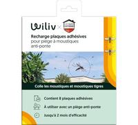 Wiliv x Home Defense - Recargas Placas Adhesivas para Trampa de Mosquitos y Mosquitos Tigres, 8 Placas para hasta 2 Meses de Uso, Compatible con trampas antiponte Wiliv - Uso Exterior