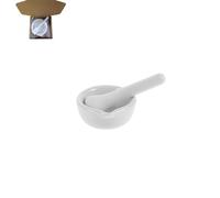 WILL LIKE Juego de mortero y maja, pequeño juego de mortero y maja de porcelana, tazón de cerámica para medicinas, mortero para pesto, apto para el hogar y el laboratorio(60 cm)