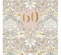 William Morris - Morris & Co. - Exquisito diseño artístico intrincado - Tarjeta de felicitación de cumpleaños de la edad hito - Interior en blanco (60th Severne)