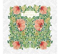 William Morris - Morris & Co. - Exquisito diseño artístico intrincado - Tarjeta de felicitación de cumpleaños - Interior en blanco (PIMPERNEL)