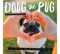 Willow Creek Press Doug the Pug - Mini calendario de pared 2026, calendario de perro de 18 meses con bonita fotografía de carlino y cuadrículas mensuales (7 x 7 pulgadas)