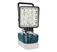 Willpower Recargable Foco LED pare Bosch 18V Lámpara de Trabajo Obra 48W | Portátil Proyector LED 4",con Conector de Tipo C y Carga USB,para Camping Pesca Construcción Emergencia (Sin Batería)
