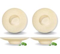 Wilmax: Juego de 2 platos hondos de 27 cm y 250 ml, color arena, de porcelana
