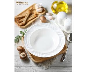 Wilmax: Juego de 6 platos hondos de 22,5 cm, color blanco, de porcelana
