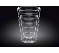 Wilmax, juego de 6 tazas térmicas de doble pared, capacidad de 250 ml, color transparente