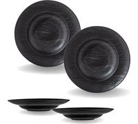 Wilmax: Juego de dos platos hondos de 25,5 cm y 350 ml de capacidad, color , fabricados en porcelana