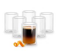 Wilmax Vasos térmicos de 400 ml, juego de 6 vasos de doble pared para agua, té, café, cócteles, vasos de té y café, vasos para bebidas calientes y frías, vasos de agua, aptos para lavavajillas
