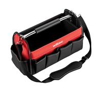 Wiltec Bolsa de herramientas plegable 40 x 19 x 25 cm hasta 30 kg, bolso de herramientas 14 compartimentos, cartera de trabajo con bandolera, bolsa de transporte portaherramientas resistente al agua