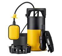 Wiltec Bomba de agua 3 en 1 aspiración plana 750W, caudal 14000 l/h, altura 8 m, para agua limpia y sucia