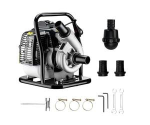 Wiltec Bomba de agua a gasolina motor de 2 tiempos con 2 CV para riego de jardines bomba de riego 400 l/min jardín y césped motobomba bomba de riego