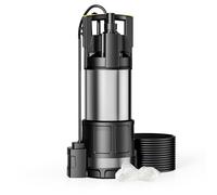 Wiltec Bomba de agua sumergible 700 W - 6000 l/h caudal máx. 40 m profundidad máx. 7 m sensor de protección contra marcha en seco interruptor de flotador controlador de temperatura
