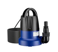 Wiltec Bomba de agua sumergible de aspiración plana 400 W aguas residuales hasta 1 mm caudal máx. 7000 l/h, altura máx. 7 m, profundidad máx. 7 m sensor de nivel de agua