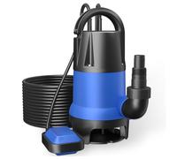 WilTec Bomba sumergible de Plástico para aguas sucias 400W 7500 litros/h Jardín Pozos Drenaje Bombeo agua Extracción agua