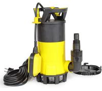 Wiltec, bomba sumergible multifunción 3 en 1 de 850 W, bomba para aguas sucias con caudal de 15000 l/h, bomba para aguas poco profundas con flotador, bomba de aspiración para sótanos y jardines
