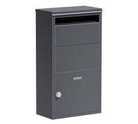 Wiltec Buzón para Paquetes Antracita 410 x 220 x 750 mm, buzón para Paquetes doméstico, recepción privada de Paquetes y Paquetes pequeños, buzón de Acero