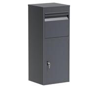 Wiltec Buzón para Paquetes Antracita 410 x 380 x 1020 mm, buzón para Paquetes en casa, recepción privada de Paquetes y Paquetes pequeños, buzón de Acero