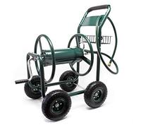 Wiltec Carro para manguera de jardín de 19 mm (3/4") hasta 70 m con neumático Ø 25 cm enrollador de manguera carrito portamangueras carrete portamangueras
