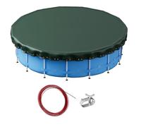 Cobertura para piscina Wiltec, redonda, diámetro 520 cm, 200 g/m², lona de protección resistente a los rayos UV, cubierta para piscina 2 en 1 para verano e invierno, color /verde