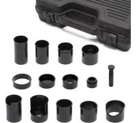Wiltec, juego de 14 piezas, extractor, juego de empujadores para prensas de taller, juego de empujadores para rodamientos, en estuche, con fundas y pernos para prensas hidráulicas