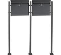 Wiltec, juego de 2 buzones modelo V13, color , dimensiones 1000 x 150 x 1200 mm. Buzones de pared con cerradura, tapa, soporte. Buzones de acero con recubrimiento de polvo
