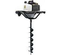 Wiltec: Juego de taladro para pozos de tierra de 2,2 kW, 63 ccm, y tornillo de perforación de 150 mm. Taladro para tierra con motor de gasolina de 2 tiempos, taladro para pilotes, motor para taladros 