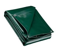 Wiltec Lona impermeable verde 5 x 9 m con ojales de acero inoxidable, 650 g/m² resistente a los rayos UV, moho y desgarro, poliéster con revestimiento de PVC y bordes reforzados, ideal para exteriores